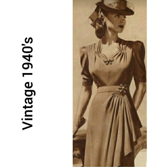 Vintage Dresses & Skirts - Vintage 1940's Wrap Dress Size Medium